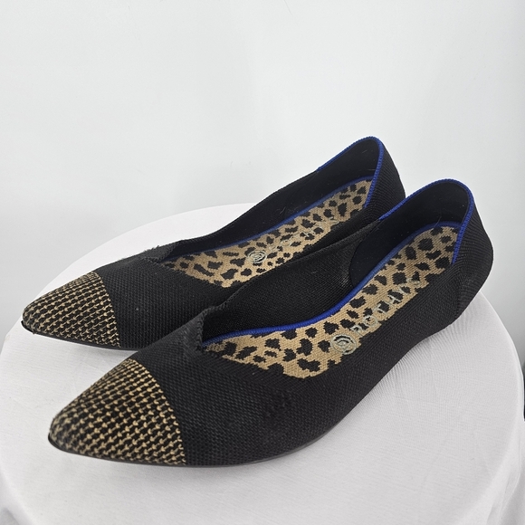 Rothy's Pointed Toe Flats | Black & Gold | Size 11 - Picture 2 of 10